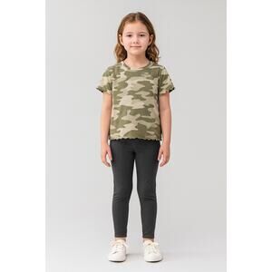 SO Girls Size 8 Camo Lettuce Trim Tiny Tee Green NWT